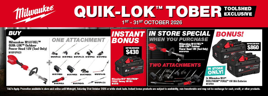 Milwaukee QUIK-LOK Tober TS Exclusive 1 - 31 Oct 2026
